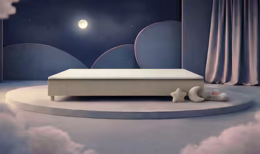 FAMBED family bed in beige, 320 × 210 cm, without headboard